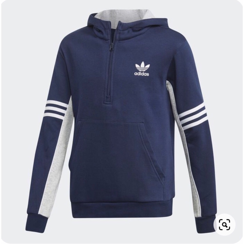 ADIDAS BOYS’ SIZE S 1/2 ZIP HOODIE